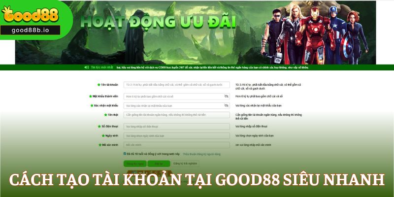 good88 Hướng dẫn cách tạo tài khoản tại Good88 siêu nhanh